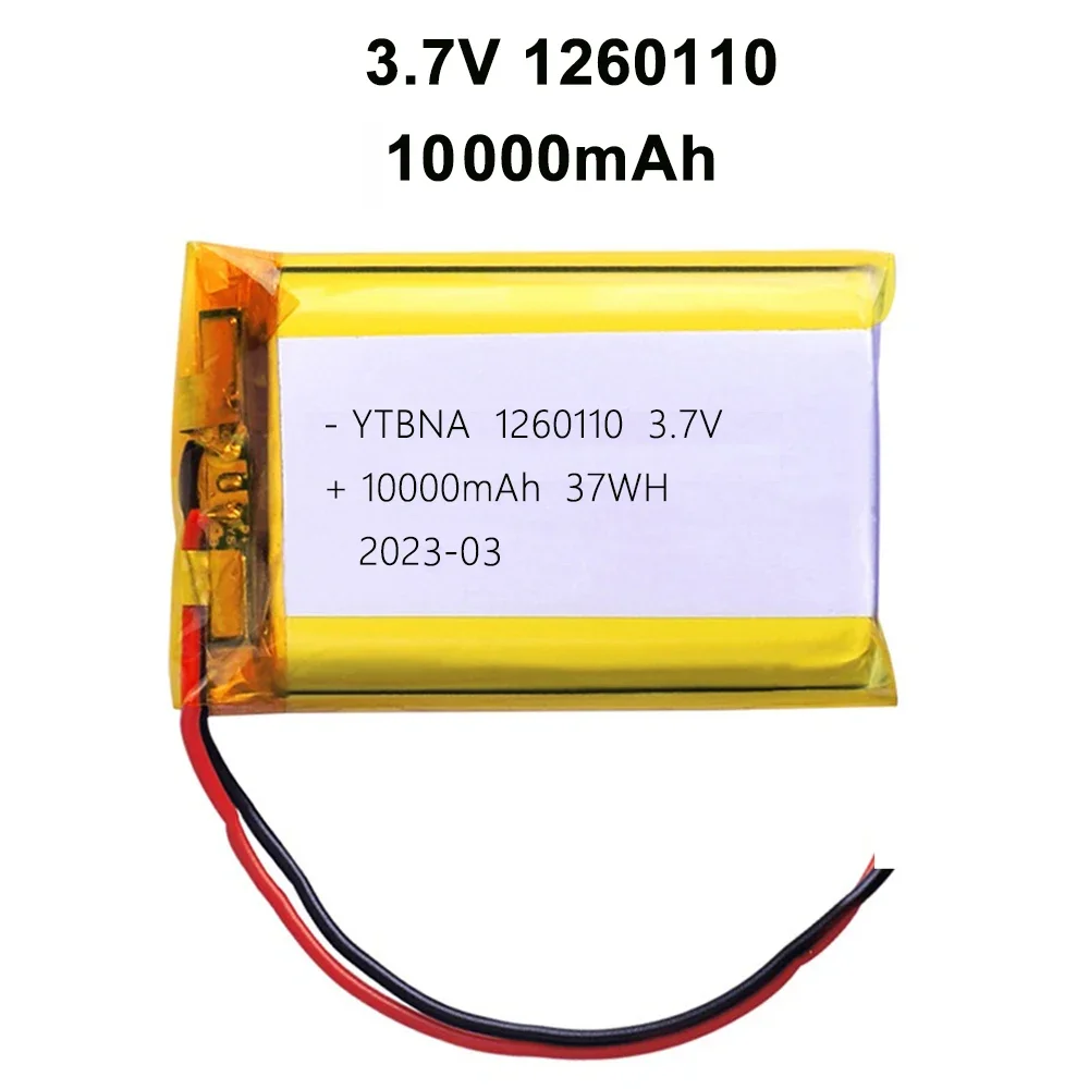 Bateria de Lítio do Polímero Bateria do Íon do Lítio para o Banco do Poder Gps100 Capacidade Real 3.7v 10000mah 1260110 - Image 4