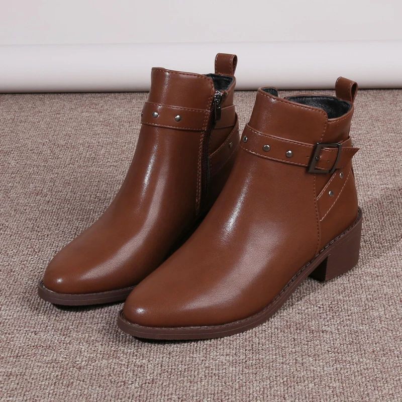 

Ботинки Челси 2022, модные, элегантные, однотонные, новые, винтажные, на толстом каблуке, женские ботинки, Английский Цвет, украшение, квадратный каблук