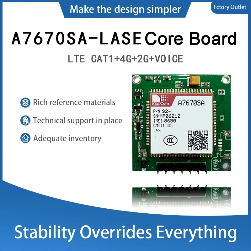

SIMCOM A7670SA LTE Cat1 IoT Module Development Core Board A7670SA-LASE breakout board LTE CAT1+4G+2G+Voice B1/B3/B5/B7/B8/B20