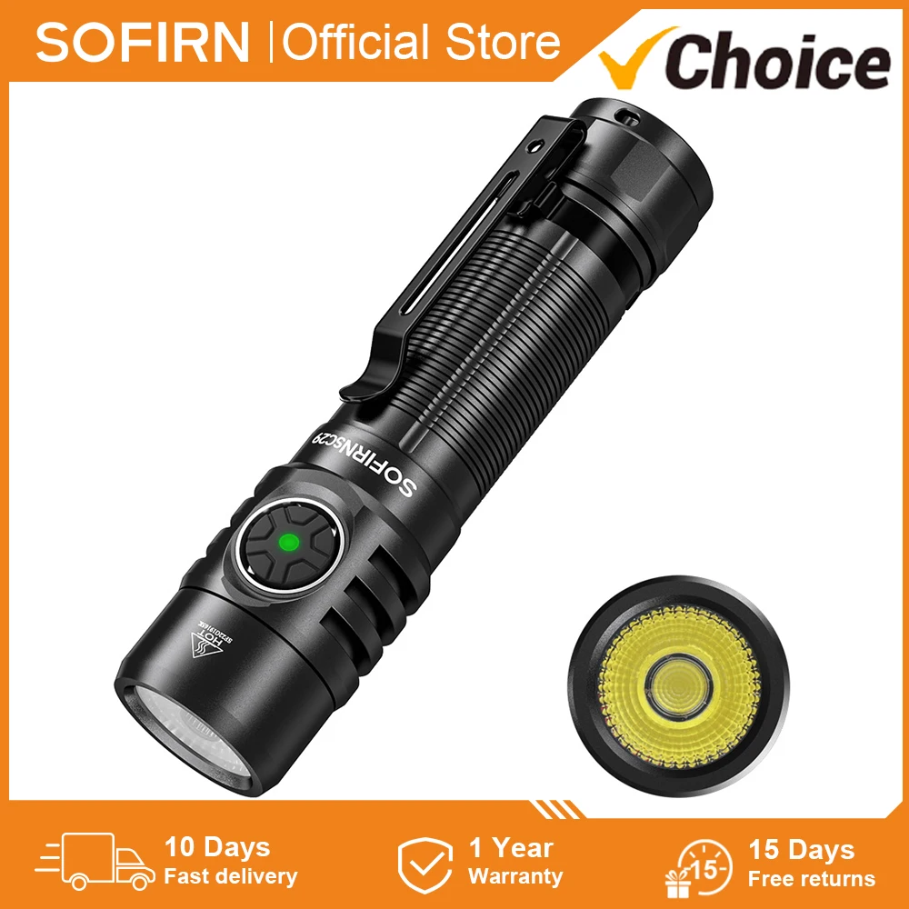 

Sofirn SC29 3000 Lumens XHP50B EDC 21700 Torch Light Powerful Flashlight Rechargeable Lantern IPX8 for Camping Fishing