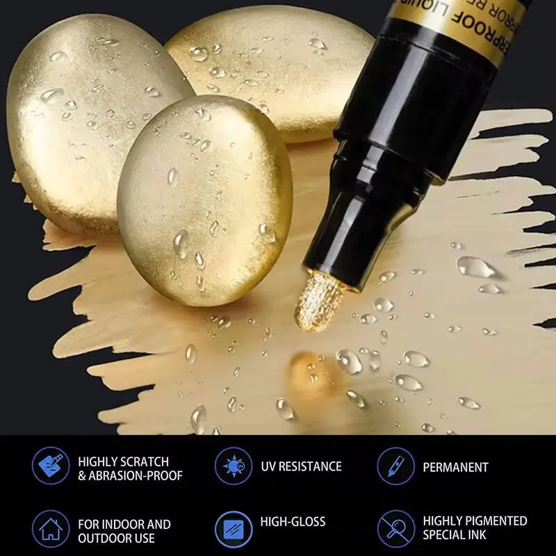 3/1pcs Mirror Chrome Markers Gold SILVER Permanent Reflective