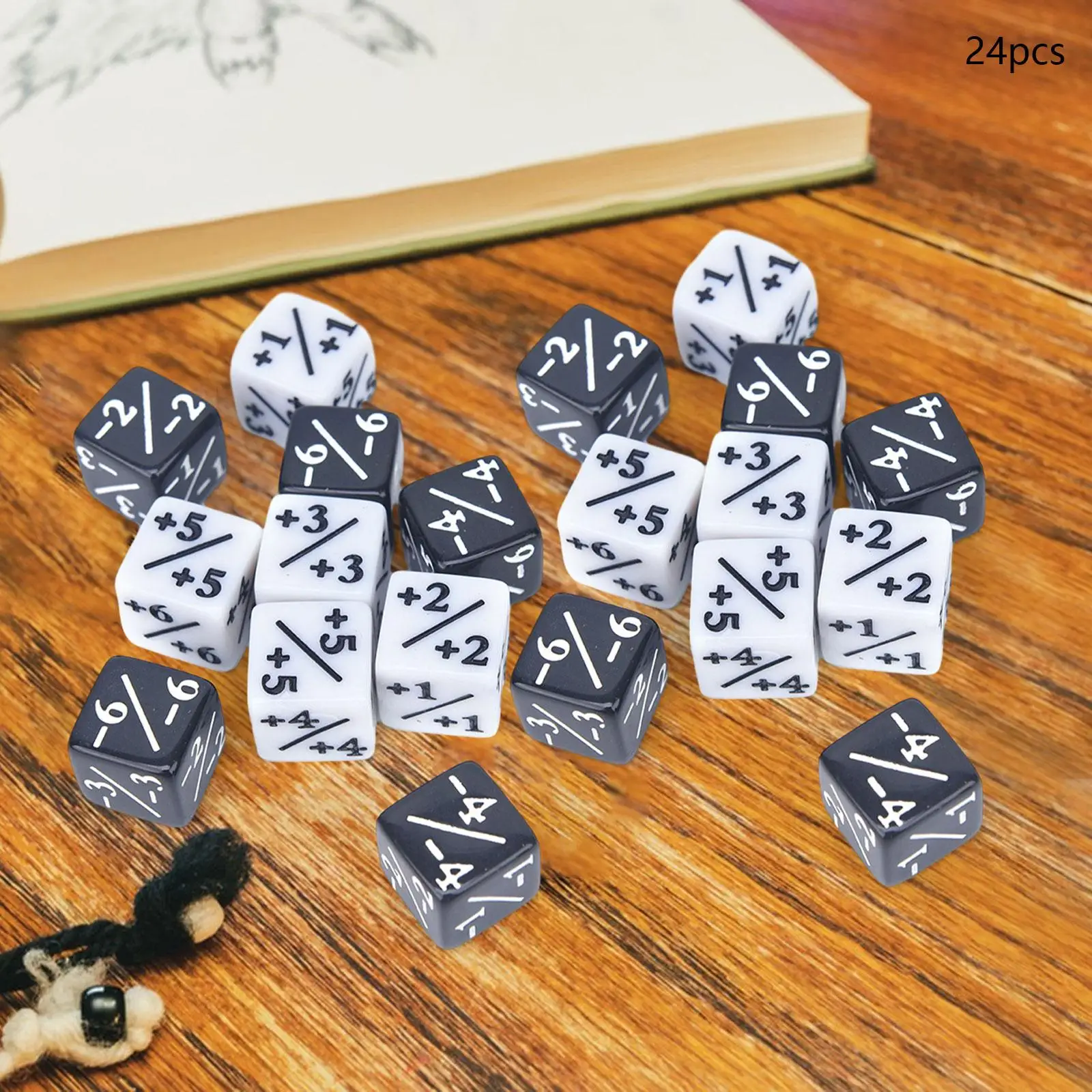 24Pcs Counter Token Dice D6 Six Sided Dice Set for Party Supplies Kids Toys