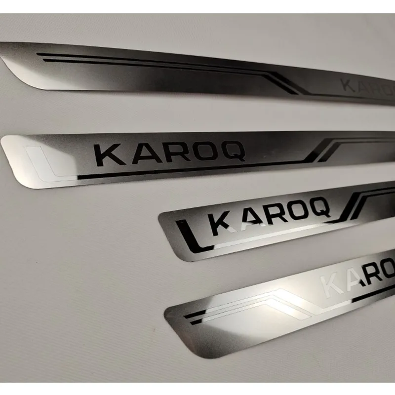 Stainless Steel Scuff Plate Door Sill Welcome Pedal Car-styling For Skoda KAROQ car door sill scuff plate