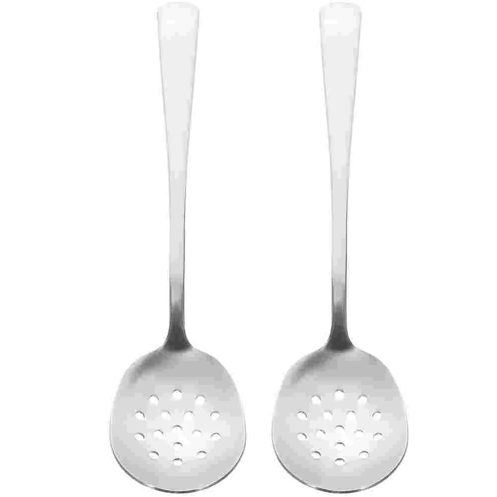 

2 Pcs Stainless Steel Small Dining Drain Slotted Spoons for Cooking Kitchen Essentials Colander