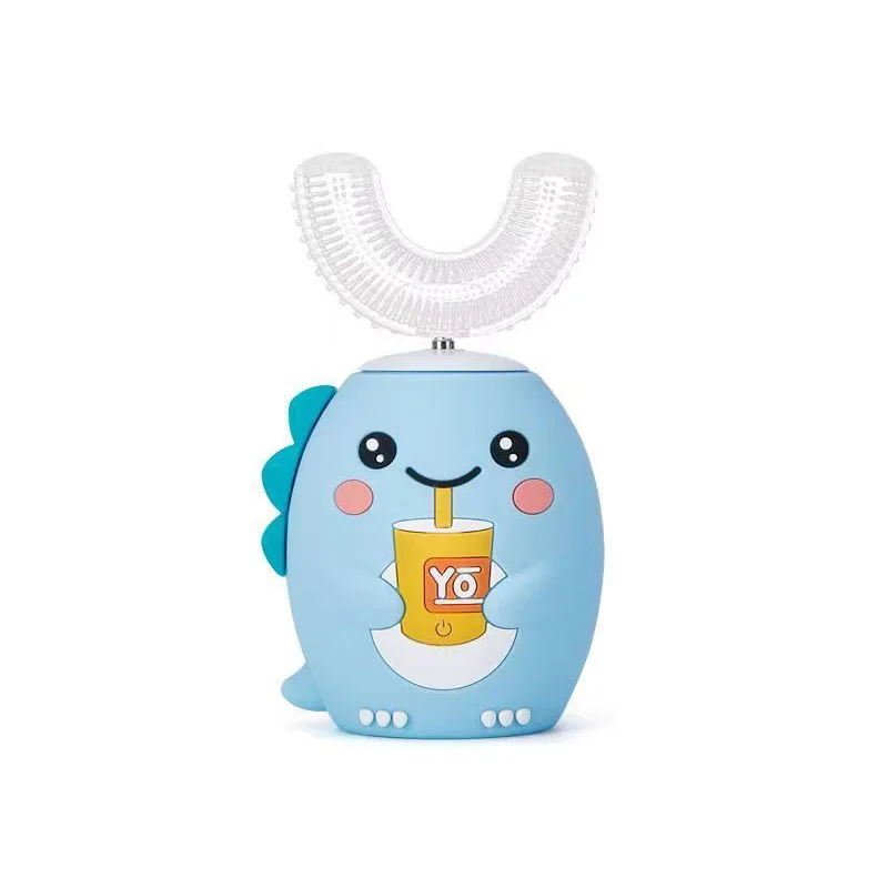 thumbnail image 1 of Cepillo de dientes eléctrico sónico con forma de U de 360 grados con dibujos animados para niños, blanqueador de dientes con luz, cepillo de dientes inteligente recargable, 1 of 5