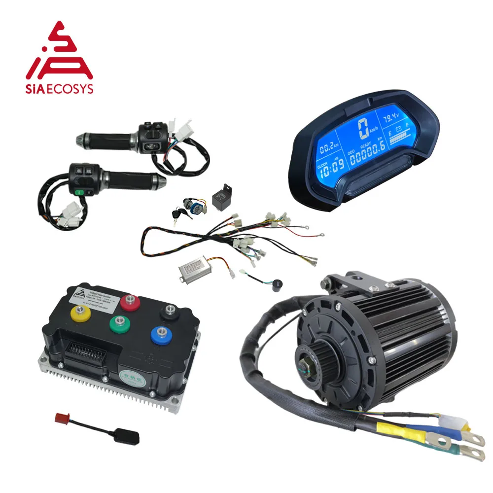 QS MOTOR QS138 4000W 90H 7500W Max Continuous 72V 110KPH Mid Drive Motor Conversion Kit with Wire Harness SIAYQ72180 Controller