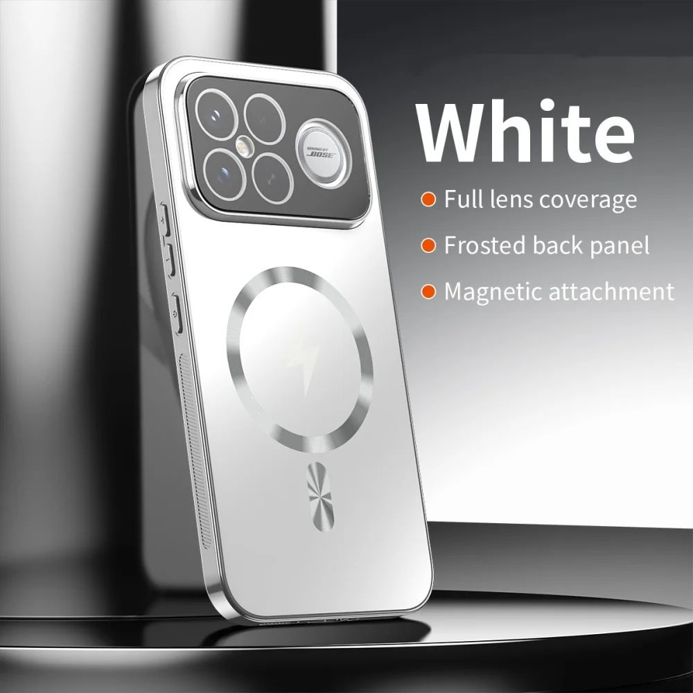 Luxury Plating Magnetic Phone Case with Glass Lens Protection