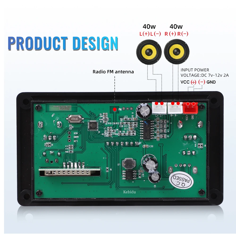 Title 1, 40W 12V Bluetooth 5.0 Audio Scheda amplificator...