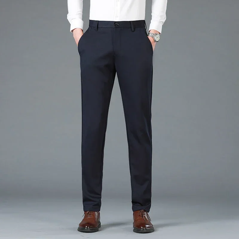 thumbnail image 1 of Pantalones de traje rectos para hombre, pantalones negros de verano para hombre, 9 pantalones cortos, reseñas coreanas, muchos elegantes, de alta calidad, 2024 con estilo, 1 of 5