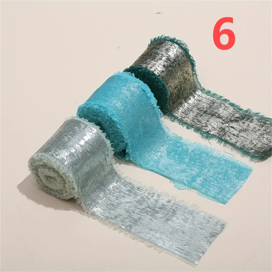 3 Rollen/Set 5 Yards Ausgefranstes Satinband mit Bronzefinish für Hochzeitseinladungen, Blumensträuße, Geburtstagsfeiern, DIY-Dekoration, Geschenk – Detail 9