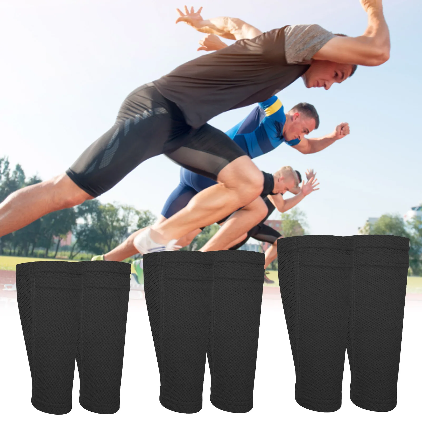 1 Pair Soccer Football Shin Guard Socks Adult Shin Protective Anti-Slip Comfort Breathable Soccer Guard Socks for Athlete