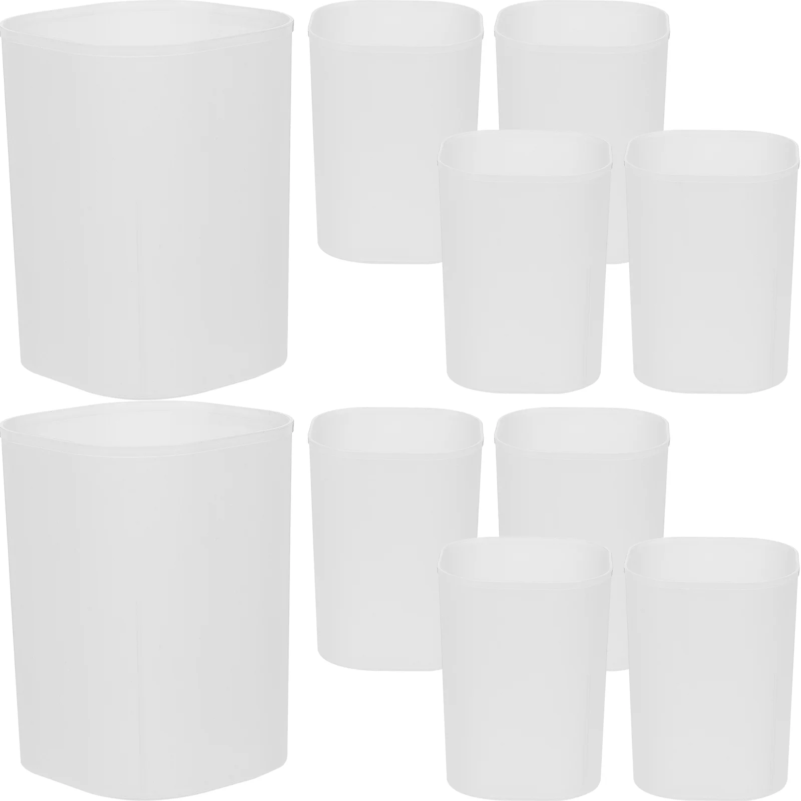 

10 Pcs Transparent Frosted Pen Holder Makeup Organizer Storage Box Pencil for Desk Abs School