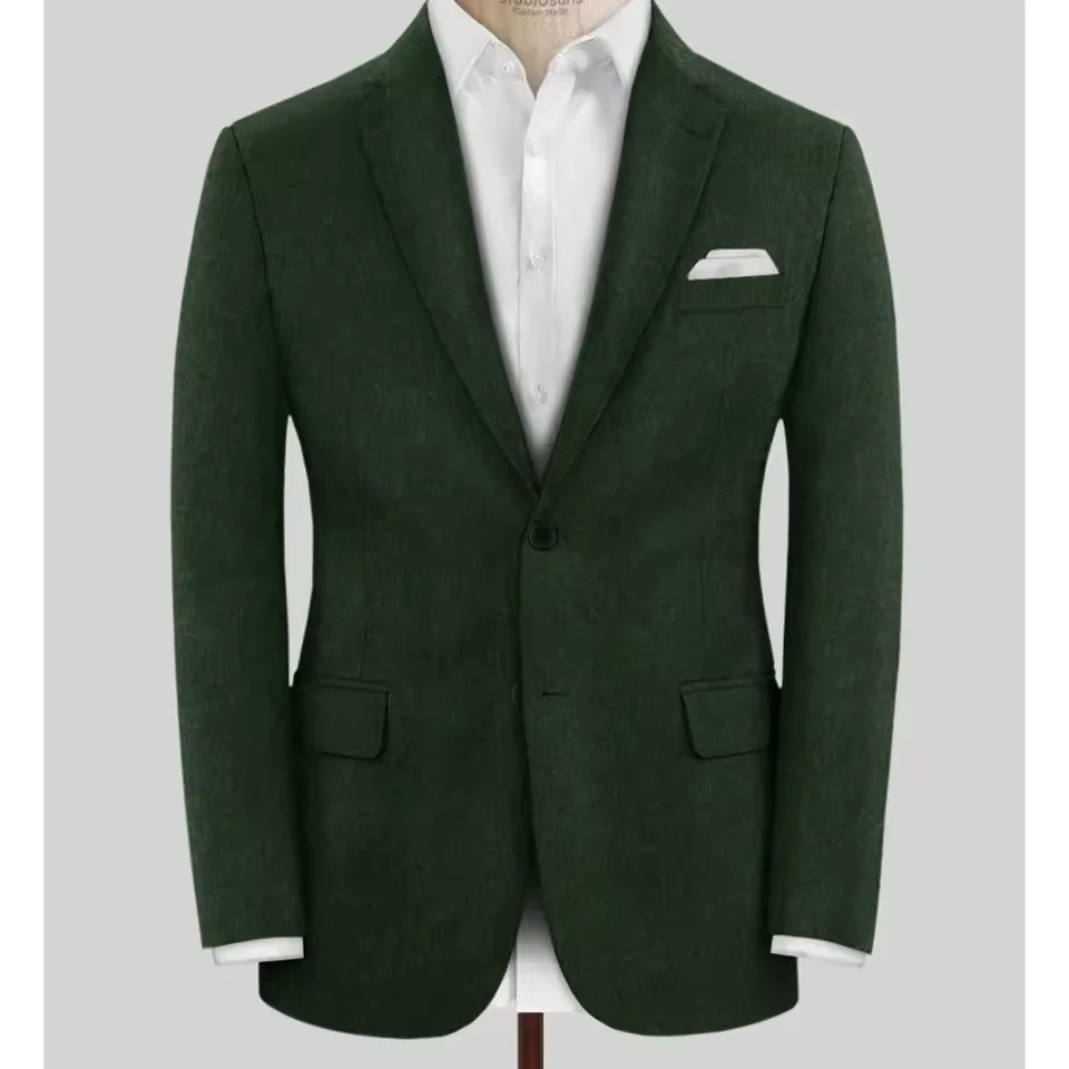 Men's Wool Blazer Single Breasted Slim Fit Suit Jacket Elegant Business Casual Stylish Comfortable Formal Coat Mens Tweed Outer - 6