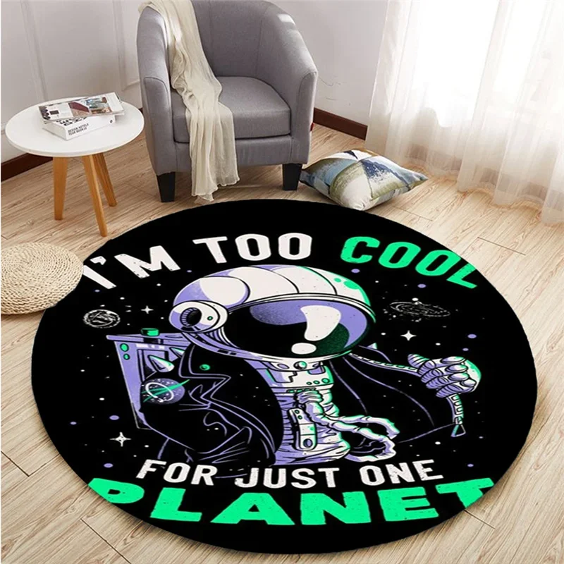 

3D Astronaut Exploration Universe Circular Carpet Bedroom, Family Living Room, Office Bathroom Mat and Children's Area, Yoga Mat