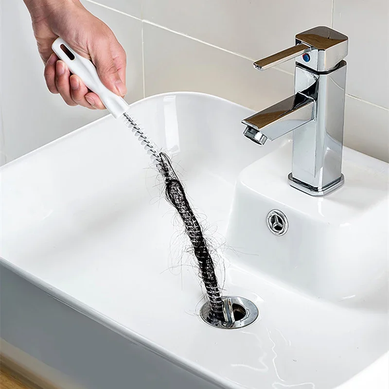 Pipe Dredging Brush Long Clean Kitchen Bathroom Hair Sewer Sink Cleaning Drain Pipe Flexible Cleaner Clog Plug Hole Remover Tool pipe unclogging brush