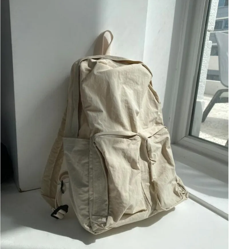 

Backpack Women's Lightweight Nylon Cloth Bag Minimalist Style Student Schoolbag Outdoor Backpack