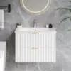 24 Inch Bathroom Vanity with Sink Combo,Floating Bathroom Vanity with 2 Fluted Drawer,Metal Handles, Wall Mount Bathroom Cabinet 3