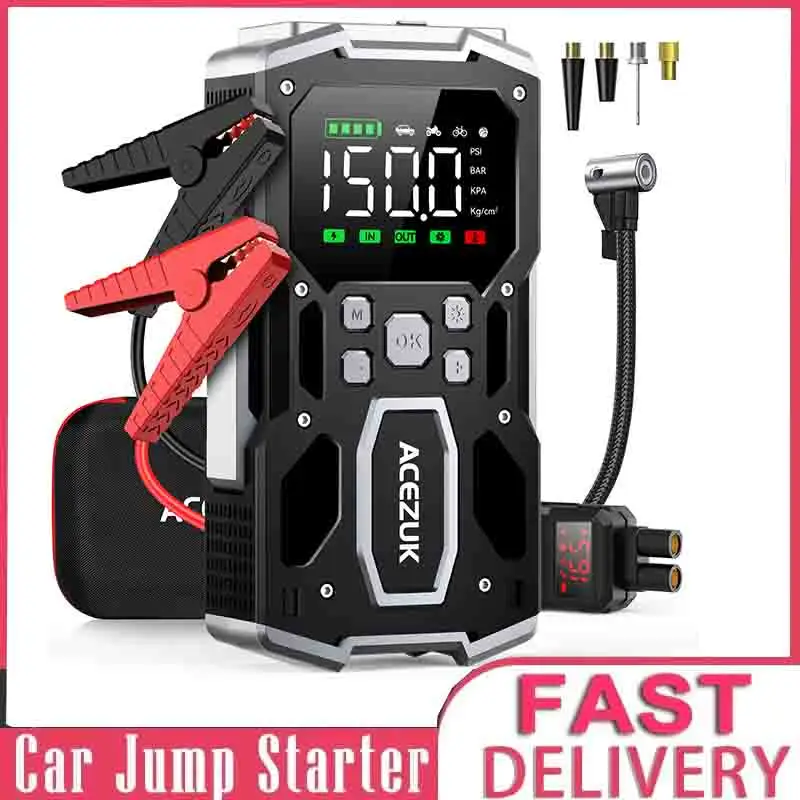 ACEZUK Car Jump Starter Power Bank Portable Air Compressor Inflator Pump Power Station 5000A Battery Starter Auto Booster car jump starter jump starter