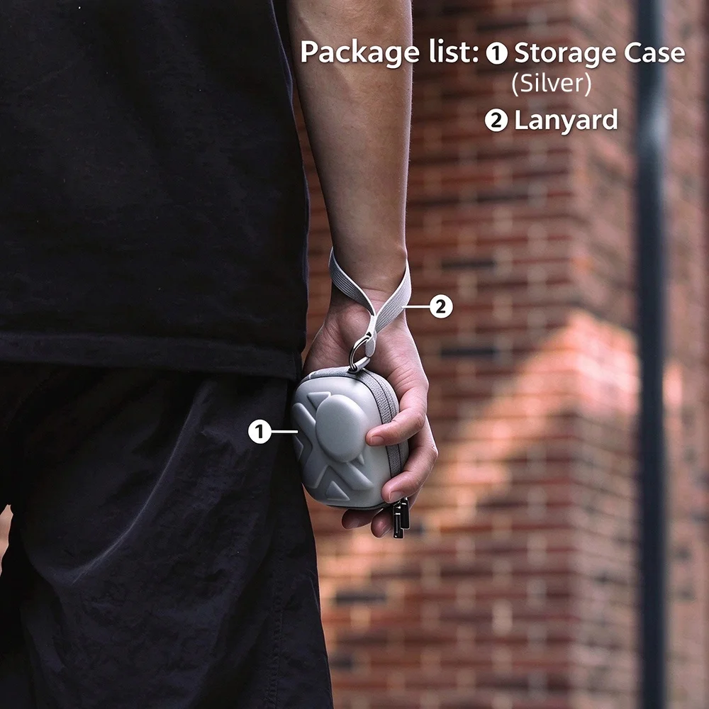 Compact Hard Carry Case with Lanyard for Action Camera Accessories
