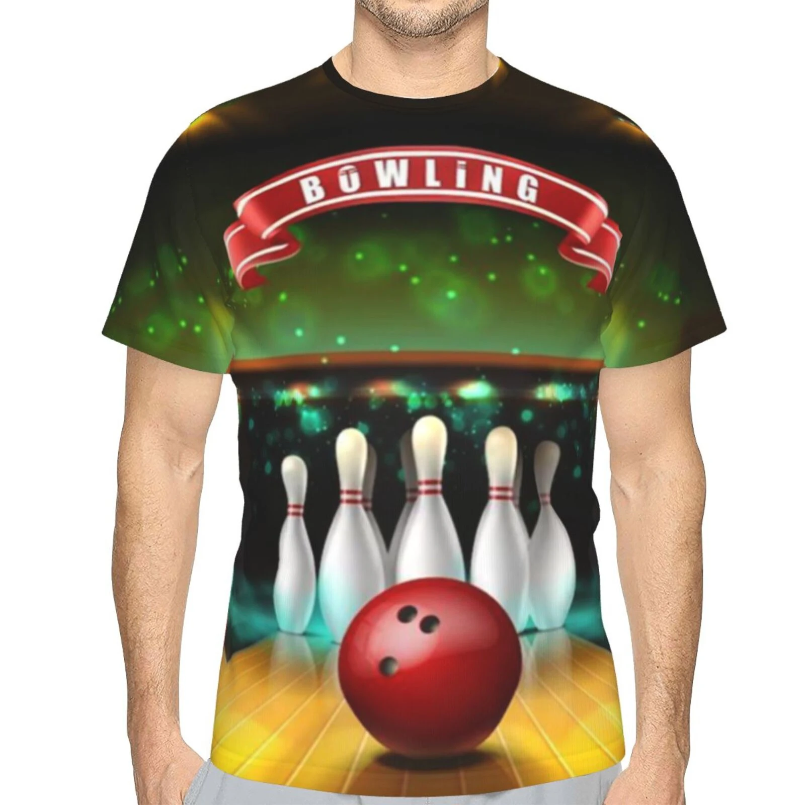Summer Bowling Ball 3D Print T-Shirts Streetwear Men Fashion Casual Oversized O-Neck Short Sleeved T Shirt Tees Tops Clothing