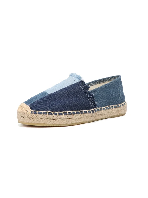Espadrilles Women's Shoes Luxury Denim PATCHWORK Flat Platform Stylish and Trendy Footwear for Fashion-Forward Females 1