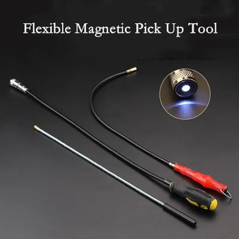 Bâton de ramassage magnétique flexible, ULà aimant extensible, outils  portables, griffes à longue portée, pince à ressort, outils à main, le plus