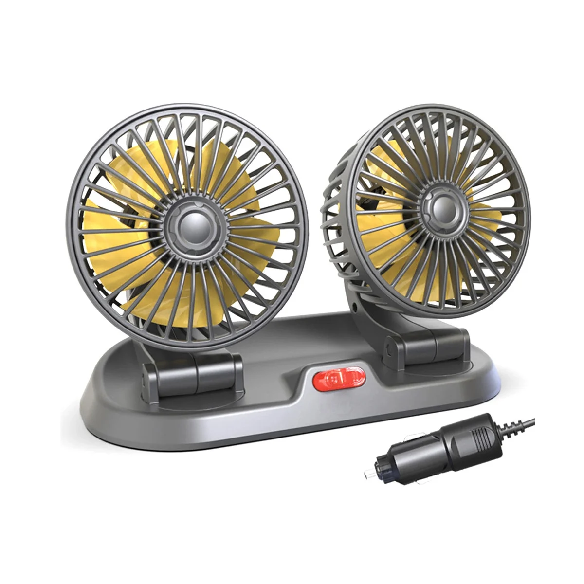 

12V Car Fan Double Head Fan Portable Auto Cooling Fan Cooling Big Wind Electric Fan Car Folding Fan