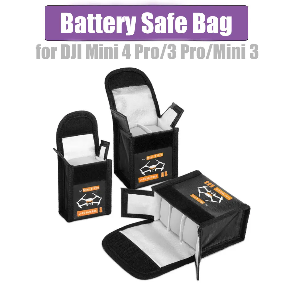 LiPo Battery Safe Bag DJI MINI 3 Explosion-proof Protector Bag Battery Storage Case DJI MINI 4 Pro/3 Pro Drone Accessory drone accessories