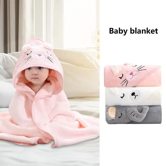 Acheter Doux dessin animé à capuche bébé peignoir mignon Animal bébés  couverture carré à capuche enveloppe de bain emmailloter nouveau-né  peignoir cape bébé serviette