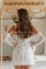 Qunque Chic Tulle Wedding Dress Spaghetti Straps Short Vestidos De Novia Lace Appliques 3D Flowers Robe De Mariée Customized 6