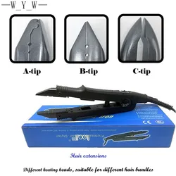 JR-611 A/B/C tip Professional Hair Extension Fusion Iron Heat Connector Wand Iron Melting Tool+EU outlet