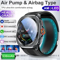 Nouvelle montre connectée 2026 pour homme avec pompe à air Airbag, mesure de la tension artérielle, suivi de la santé, NFC, acide urique, lipides sanguins, appels Bluetooth, étanche 1