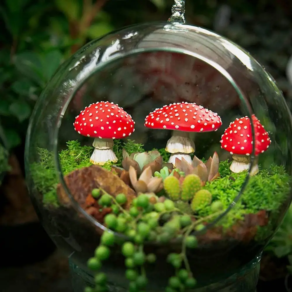 

Glow In The Dark Mini Mushroom Resin Crafts Fairy Garden Miniatures Garden Ornament Terrarium Figurines Decor Dollhouse