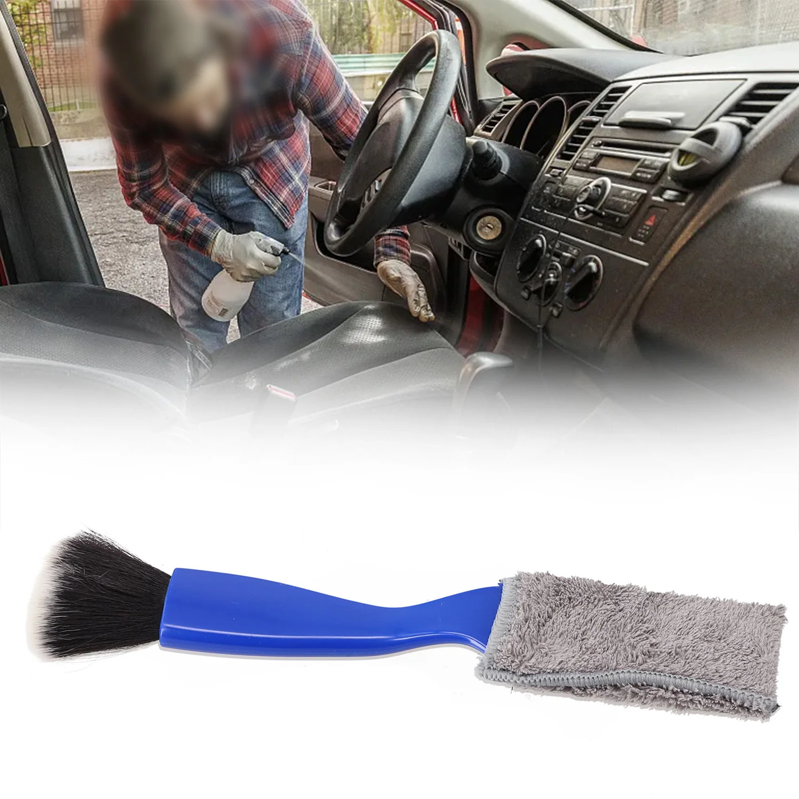 

Universal Fit Car Detailing Brush Soft and Effective Dual Head Cleaning Design Plastic and Ultrafine Fibers 1PCS