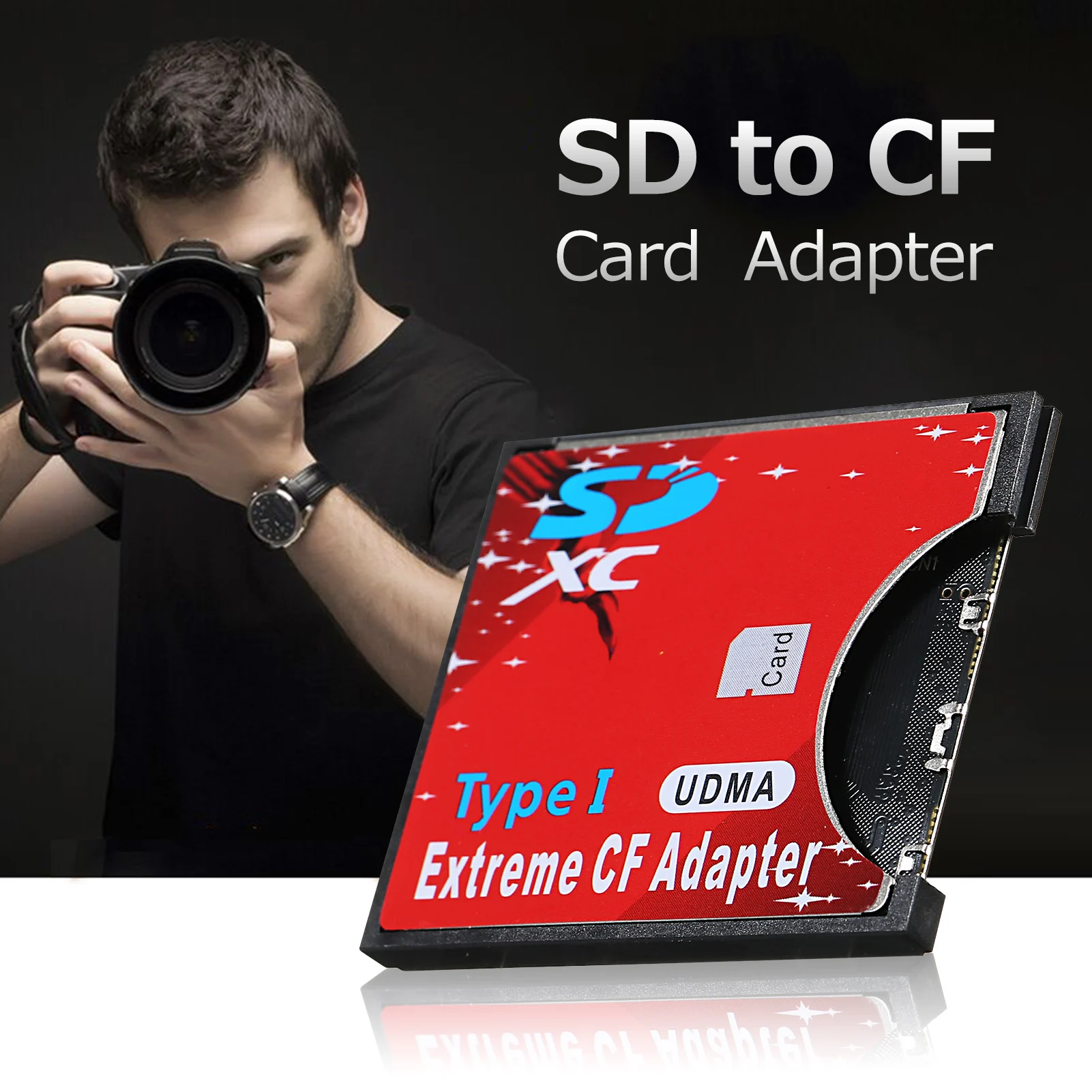 Convertor CF la bliț Stanar tip I, adaptor pentru cameră SLR auto, suport pentru WIFI SD_voghion.com