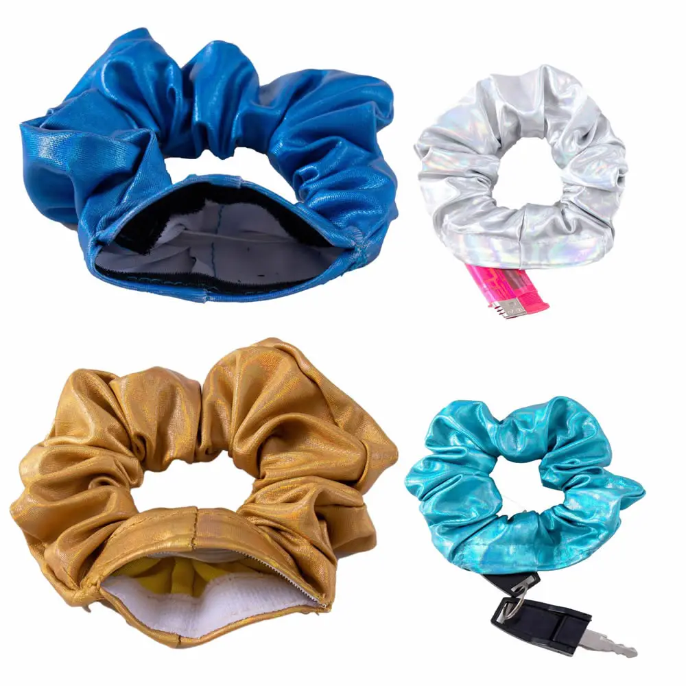 Creative Portable Hidden Safes Scrunchie Con Stash Pocket Coins Portachiavi In Contanti Scomparto Segreto Di Archiviazione Nascosto Per Esterno