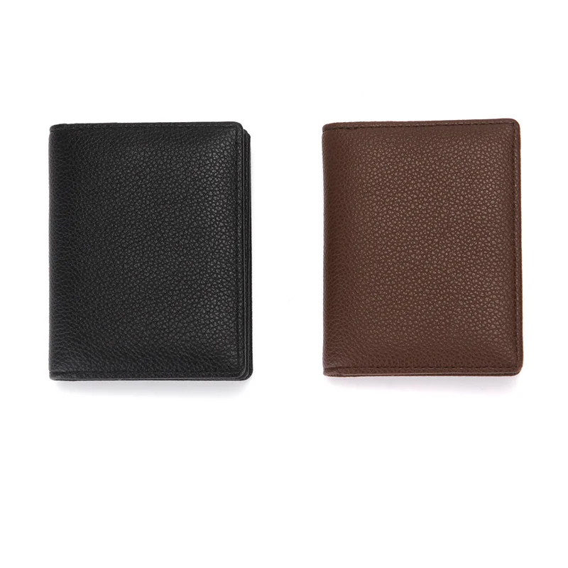 Men Foldable Wallet Pu Leather Solid Color Mini Coin Purse Business Credit Card Holder for Male Coin Bag