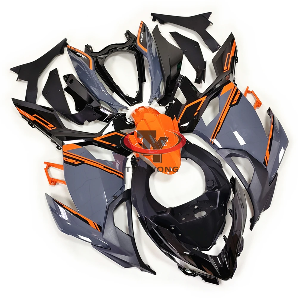 

Полный комплект обтекателей для мотоцикла Ninja400 Ninja 400 2018-2024, инъекция капота, оранжевая цементная серая линия, печать кузова