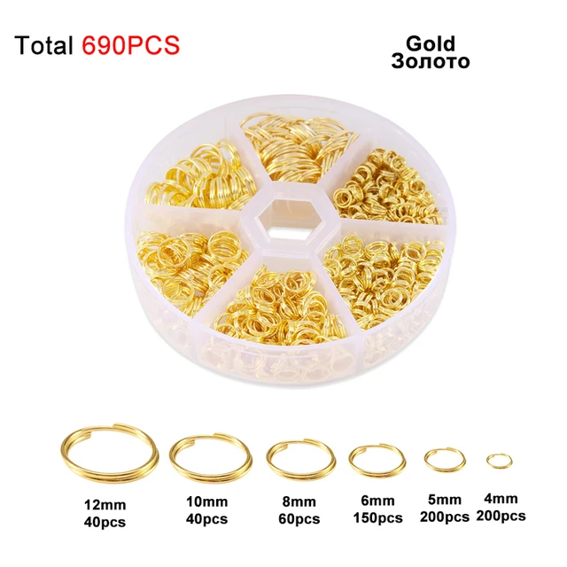 450-1450pcs/Box Jewelry Making Kits Lobster Clasp Open Jump Rings End Crimps Beads Box Sets Handmade Bracelet Necklace Findings L5 Double loops