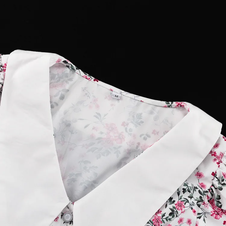 Printed Ruffled V-Neck Mini Dress Female Short Sleeve Fashion Slim High Waist Elegant Party Dress Women's Summer Dress New
