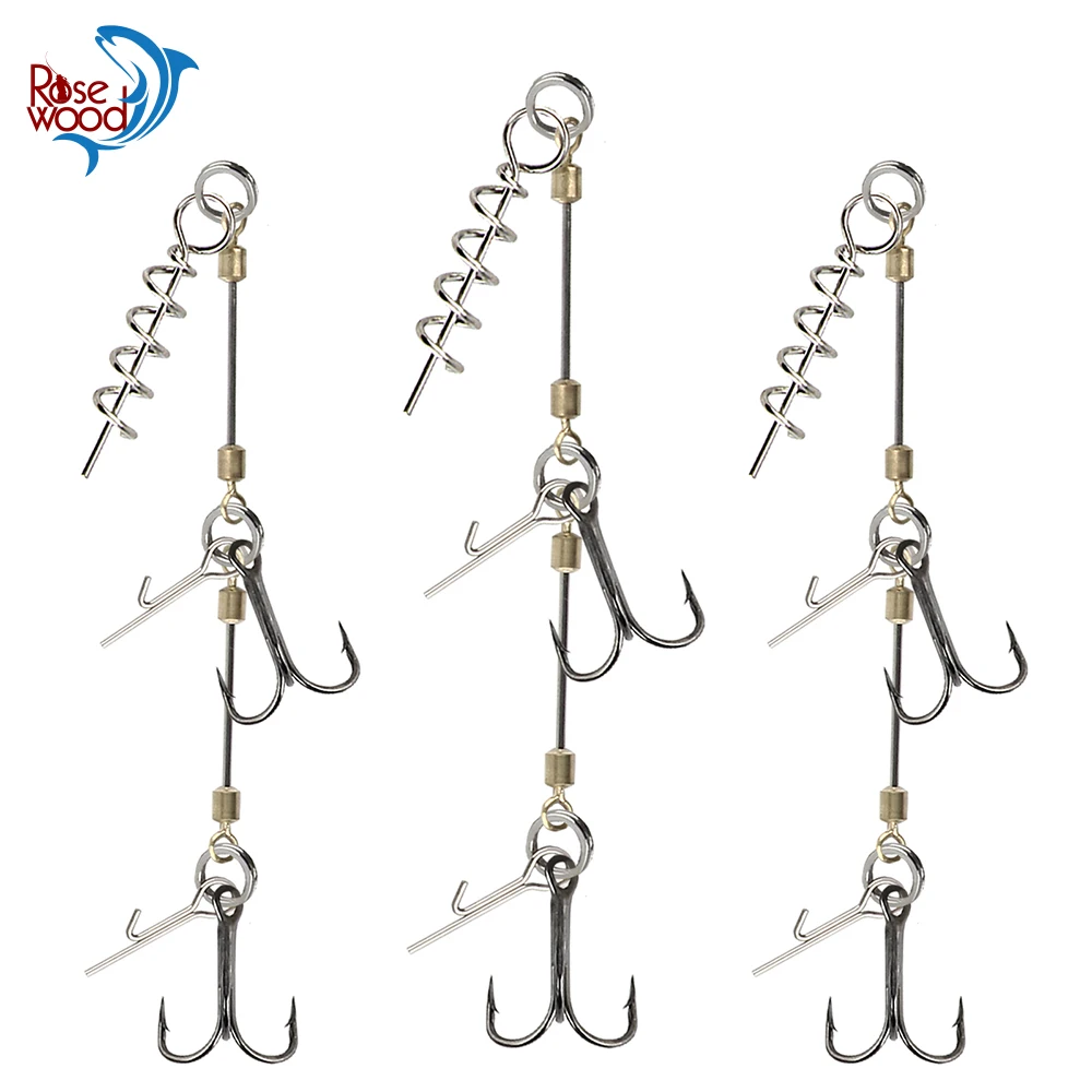 RoseWood Stinger Rig Hook for Softbait Shad Belly Pike Treble