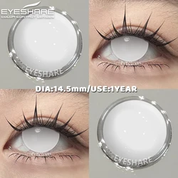EYESHARE Cosplay White Contact Lenses - Colored Anime Eye Makeup for Halloween Accessories (BLIND - WHITE)