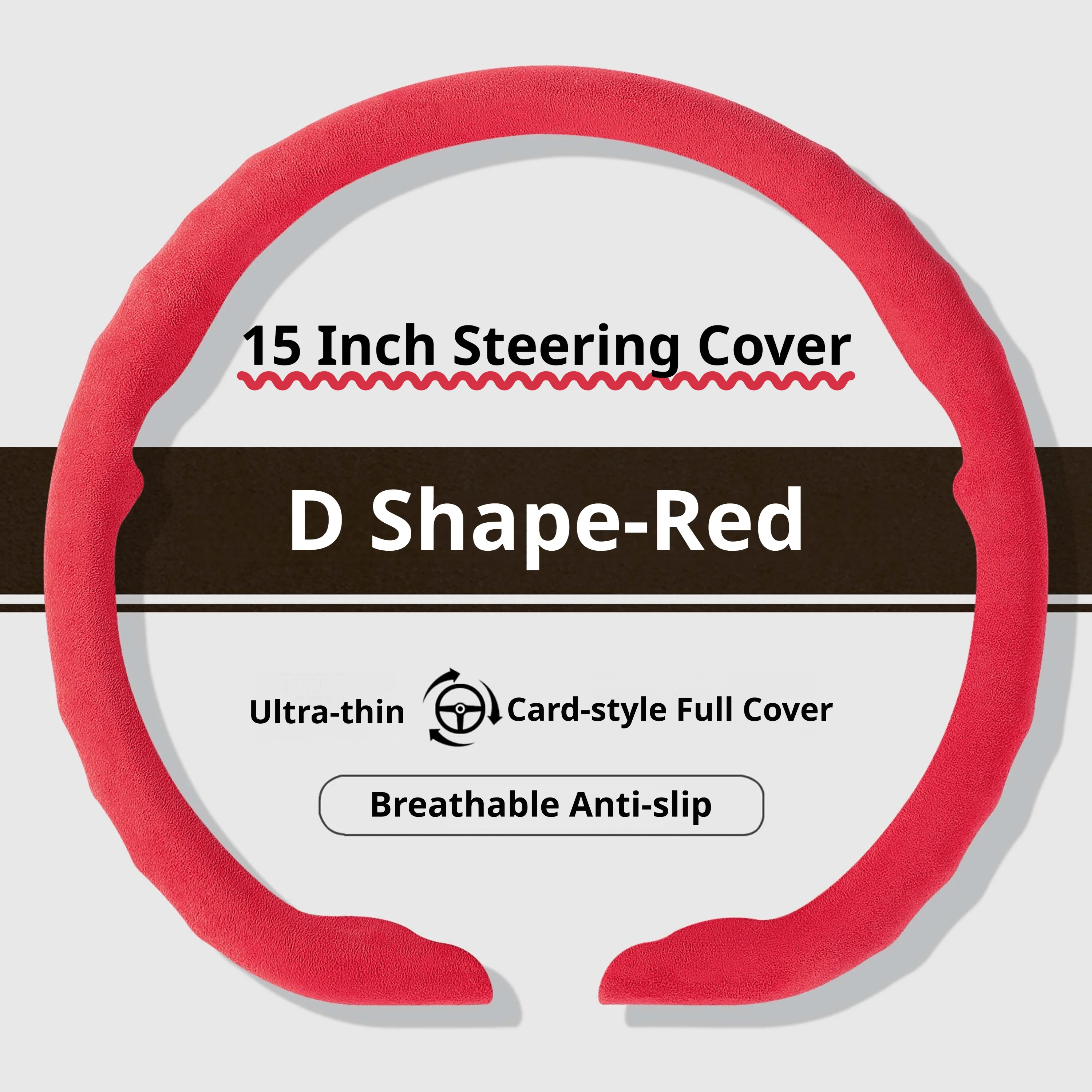 Ultra Thin Suede Car Steering Wheel Cover - Premium Interior Accessory