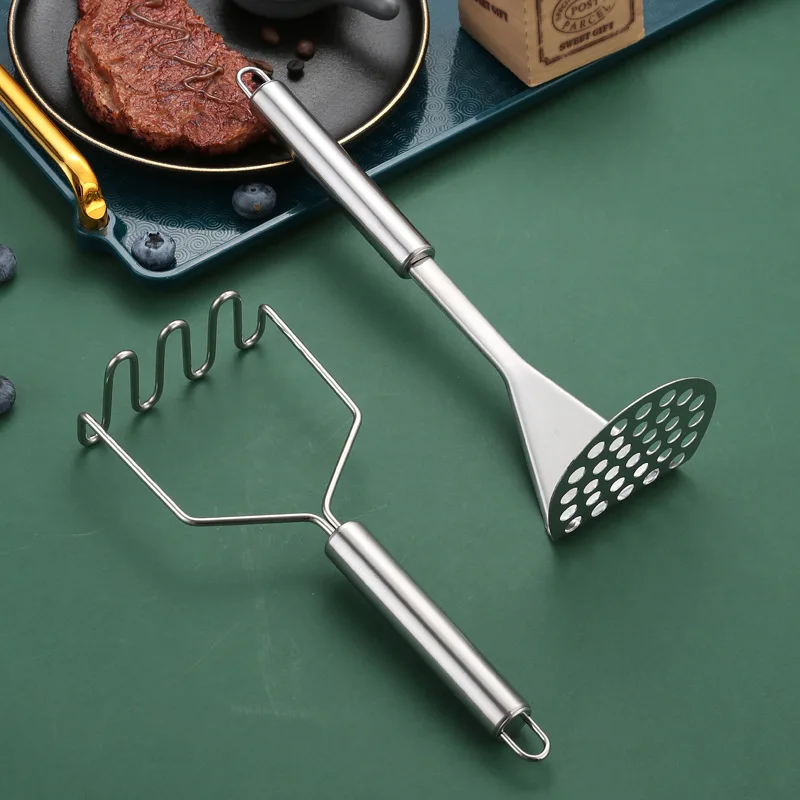 Potato masher Potatoes Crusher Stainless Steel Pressed Potato Masher Ricer Puree Juice Maker Potato Pusher Smooth Mashed Fruit Tools Kitchen