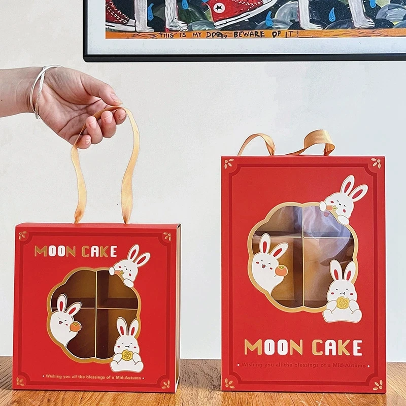 5pcs Mooncake Gift Boxes, Premium Cardboard Mid-Autumn Festival Packaging with Gold Foi... - SKU MGB01122 - UGI Packaging