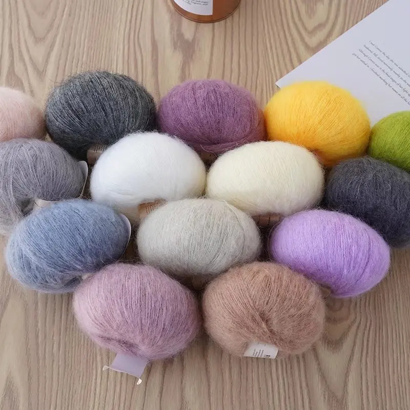 25g High Quality Mohair Yarn High Content Soft Skin-friendly Eco-friendly Mohair Crochet yarn For Crochet Shawl Sweater Cloth 6