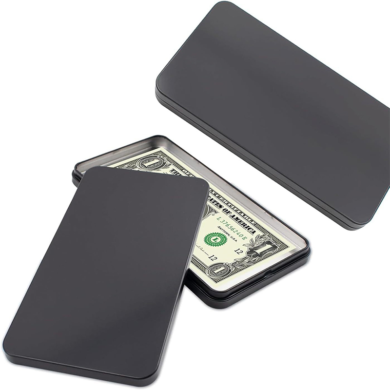 Paper Money Holder Tinplate Currency Tray Small Metal Cash Storage Box Convenient Money Protector Case Medicine Organization