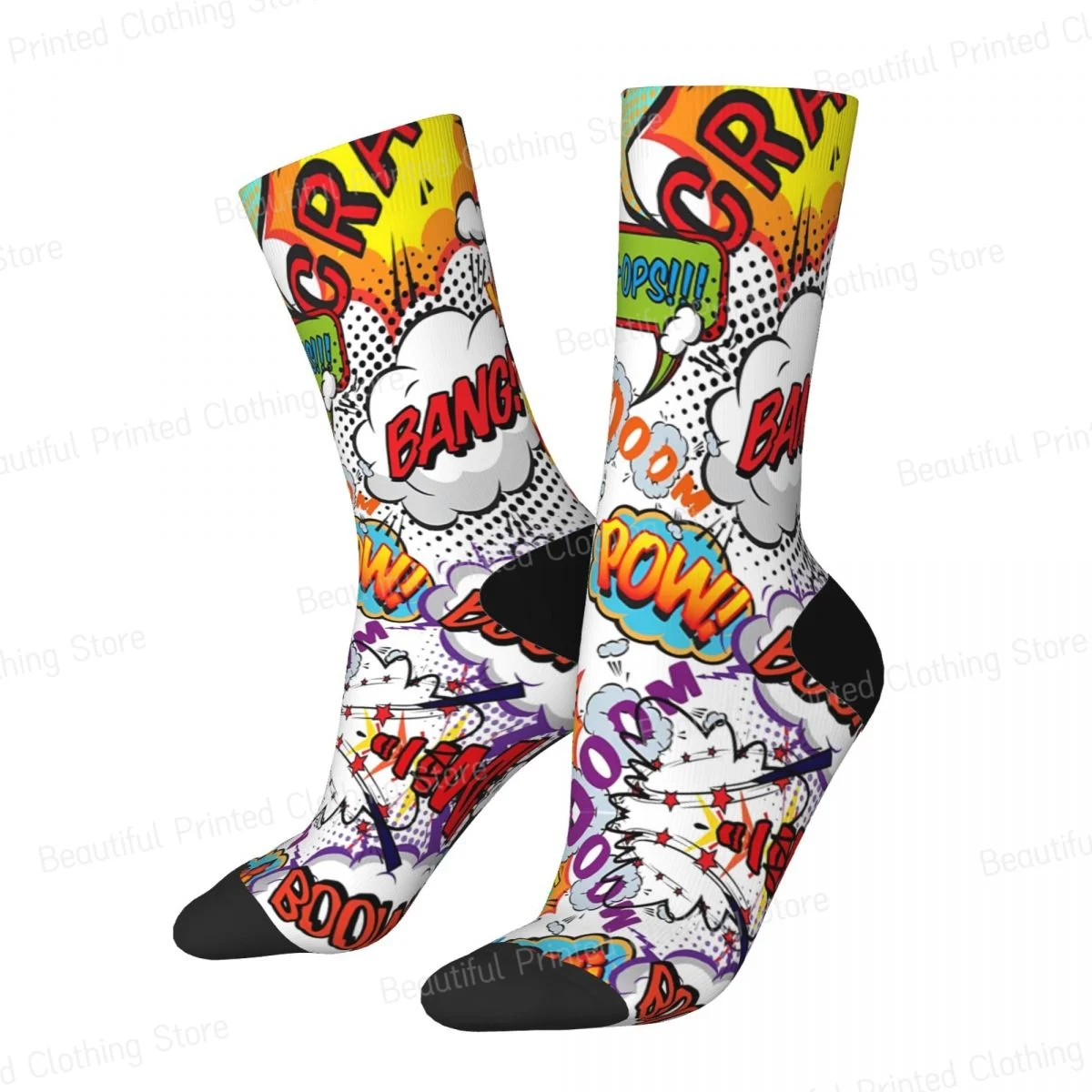Vibrant Pop Art Graffiti Novelty Socks