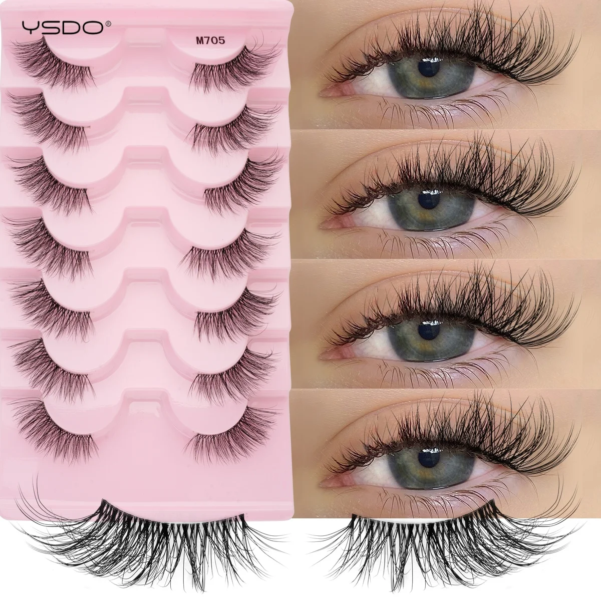 Faux Mink False Eyelashes Handmade Natural Long 3D Curly