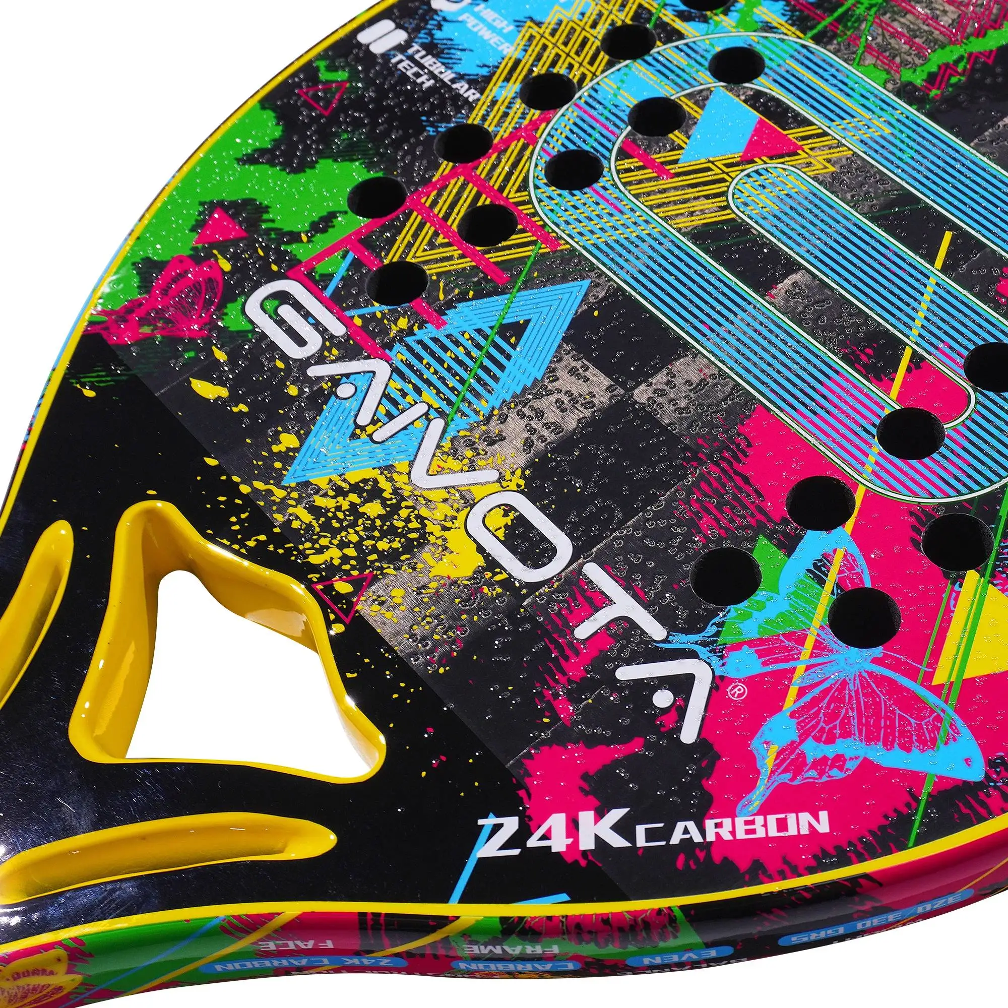 Gaivota butterfly multi-color women's beach tennis racket 24K carbon racket with rough surface treatment and backpack